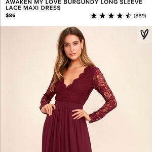 Lulus long sleeve lace maxi dress